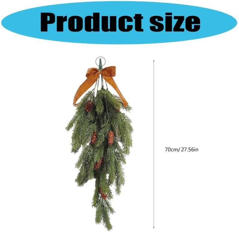 Artificial Plastic Pine Needle Branch Realistic Hanging Plant Ornament Christmas Tree Decoration For Indoor and Outdoor