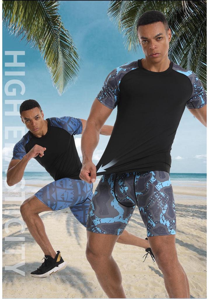 2025 Men's High-Elastic Quick-Dry Running & Basketball Fitness Set