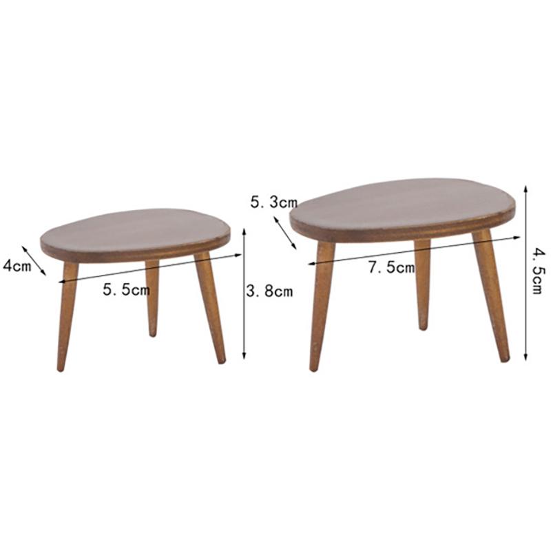 1Set 1:12 Dollhouse Triangle Coffee Table Computer Desk Tea Table Home Decor Toy