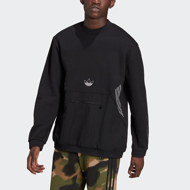 adidas Originals SPRT ARCHIVE Sweatshirts Men's Black Crew Neck Moderate Regular GN2464