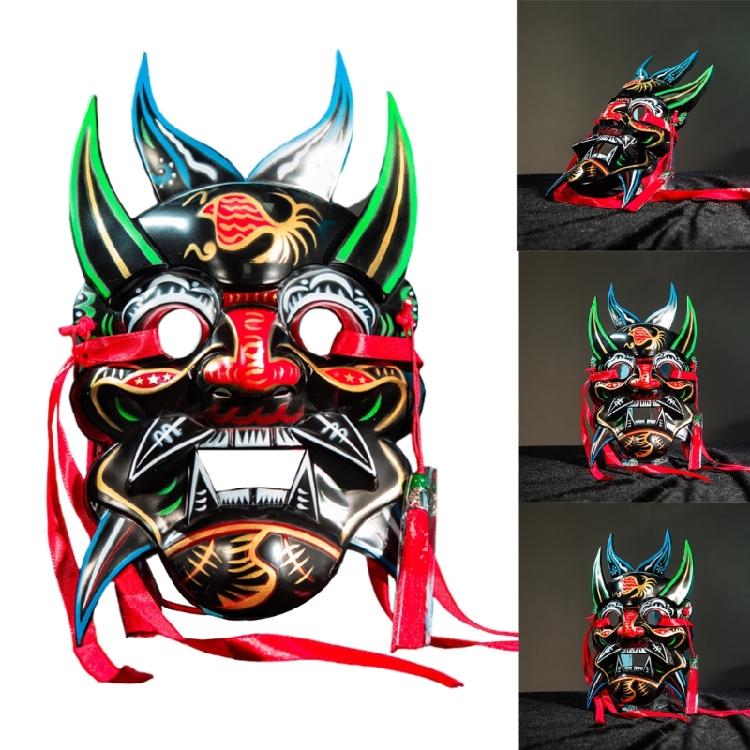 Hand Painted Nuo Operas Mask Masquerade Mask Party Mask Aesthetic Mask for Temple Halloween Christmas Cosplay Unisex