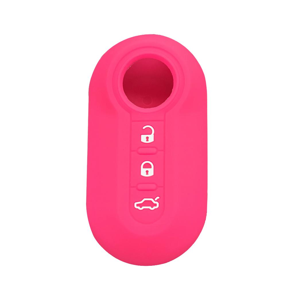 Silicone Car Key Cover Case for Fiat 500 Panda Dubbed Grande Punto Stilo 500x Ducato Remote Auto Folding Flip Key Holder Case