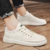 Pánská móda Módní boty šněrovací Tenisky Vysoká kvalita pravá Kůže Pánská ležérní obuv Ploché Bílé boty Pánské Designové tenisky