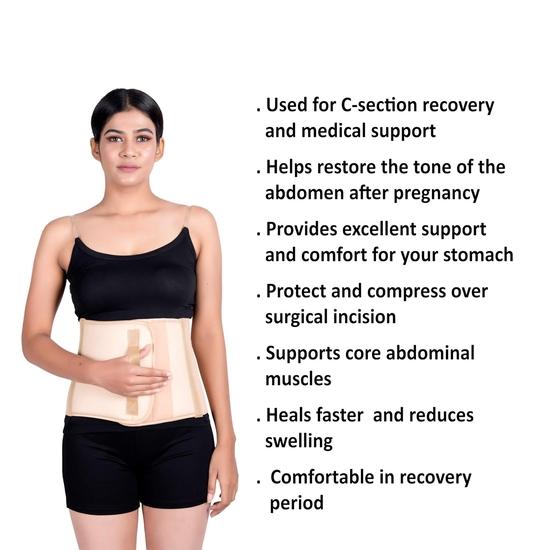 Wonder Care Abdominal Binder for Men and Women/Postpartum Post-Operative Post-Surgery Wrap/Abdomen Navel Umbilical Hernia Support Belt (L)