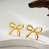 Minimalistische Niedliche Große-Mittlere-Kleine Schleifenohrringe für Damen Mädchen Neu Trendig Vergoldete Schleifenkonten Ohrstecker Piercing Schmuck Geschenk