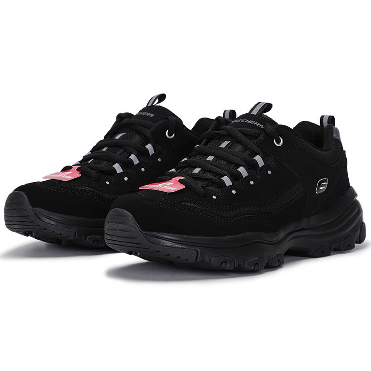 Skechers I-Conik Fabric Leather Oreo Zero Degree Cola Low-Top Dad Shoes Women Sneakers Black 88888250-BBK