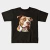 Boys Girls Soft Cotton Graphic Tees Pitbull Dog Breathable Daily School Wear Kids T-Shirts