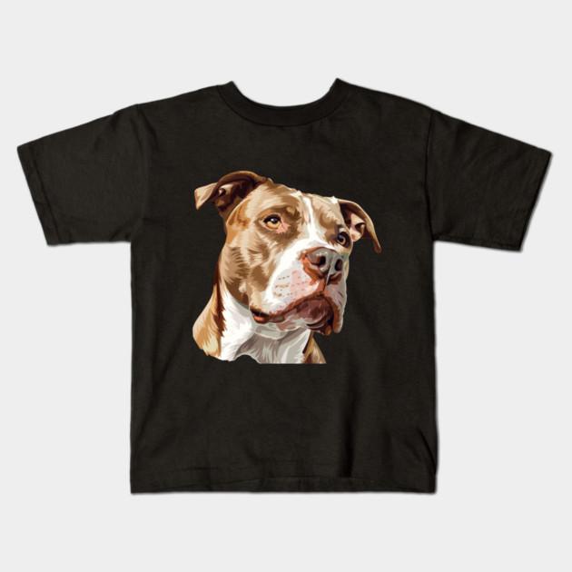 Boys Girls Soft Cotton Graphic Tees Pitbull Dog Breathable Daily School Wear Kids T-Shirts