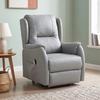 Reclining Lift Chair With Dual Motor In Faux Leather Light Gray