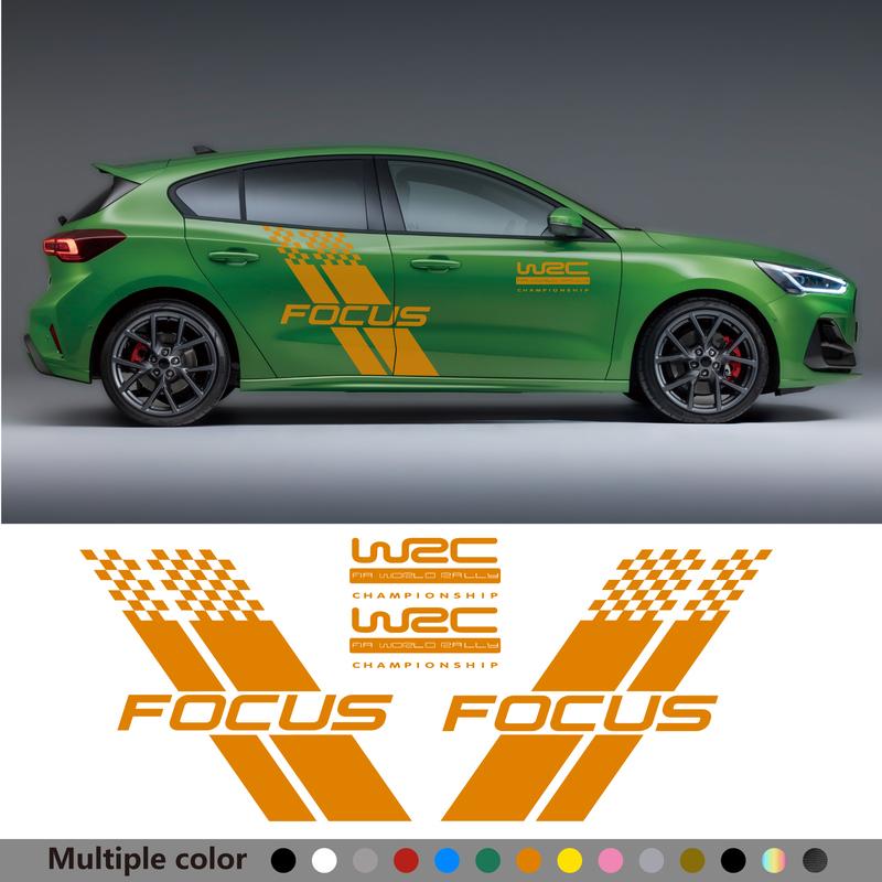 Samochodowe Naklejki na Obie Strony Nadwozia Stylowy Sportowy Styl Wyścigowy Auto Naklejka z Folii Winylowej Pasuje Do Ford Focus 2 3 MK2 MK3 Akcesoria Samochodowe