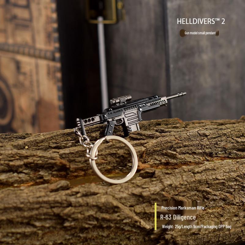 Helldivers 2 Mini Soldier Weapon Pendant Keychain Ornament
