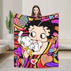 B-Bettys Boops Blanket  Warm Soft Comfortable Plush Throw Blanket For Couch Bed Travel Flannel Bedspread Bed Cover