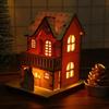 Christmas LED Light Wooden House Luminous Cabin Merry Christmas Decorations For Home DIY Xmas Tree Ornaments Kids Gift New Year