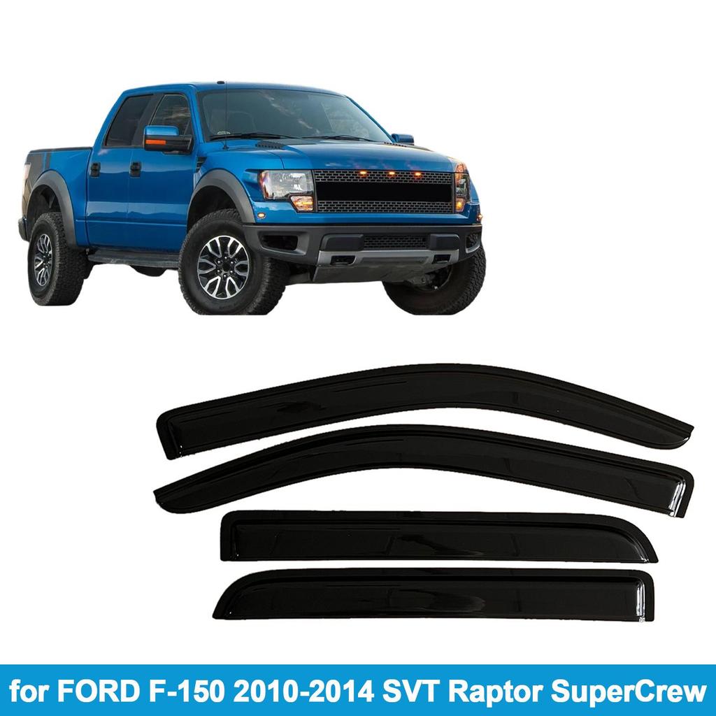 Ford F-150 10-14 SVT Raptor SuperCrew Rain & Sun Visor Window Deflector