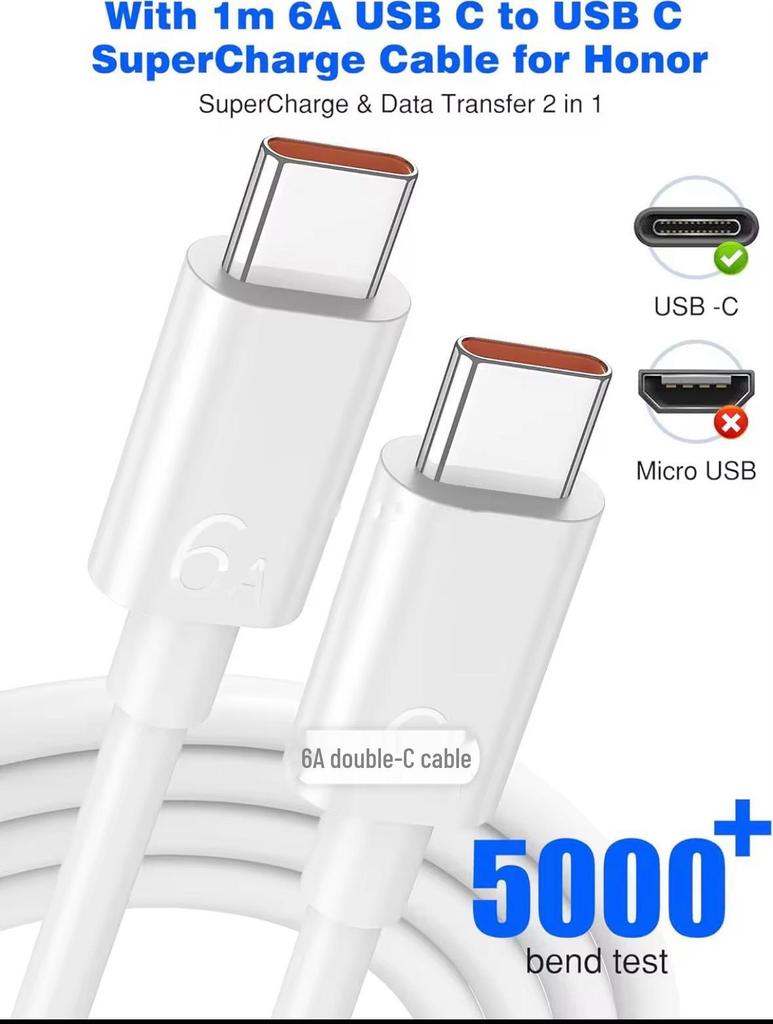 100W Dual-Port Super Fast Charger for Huawei Honor Mate60 Pro/Pura70Pro