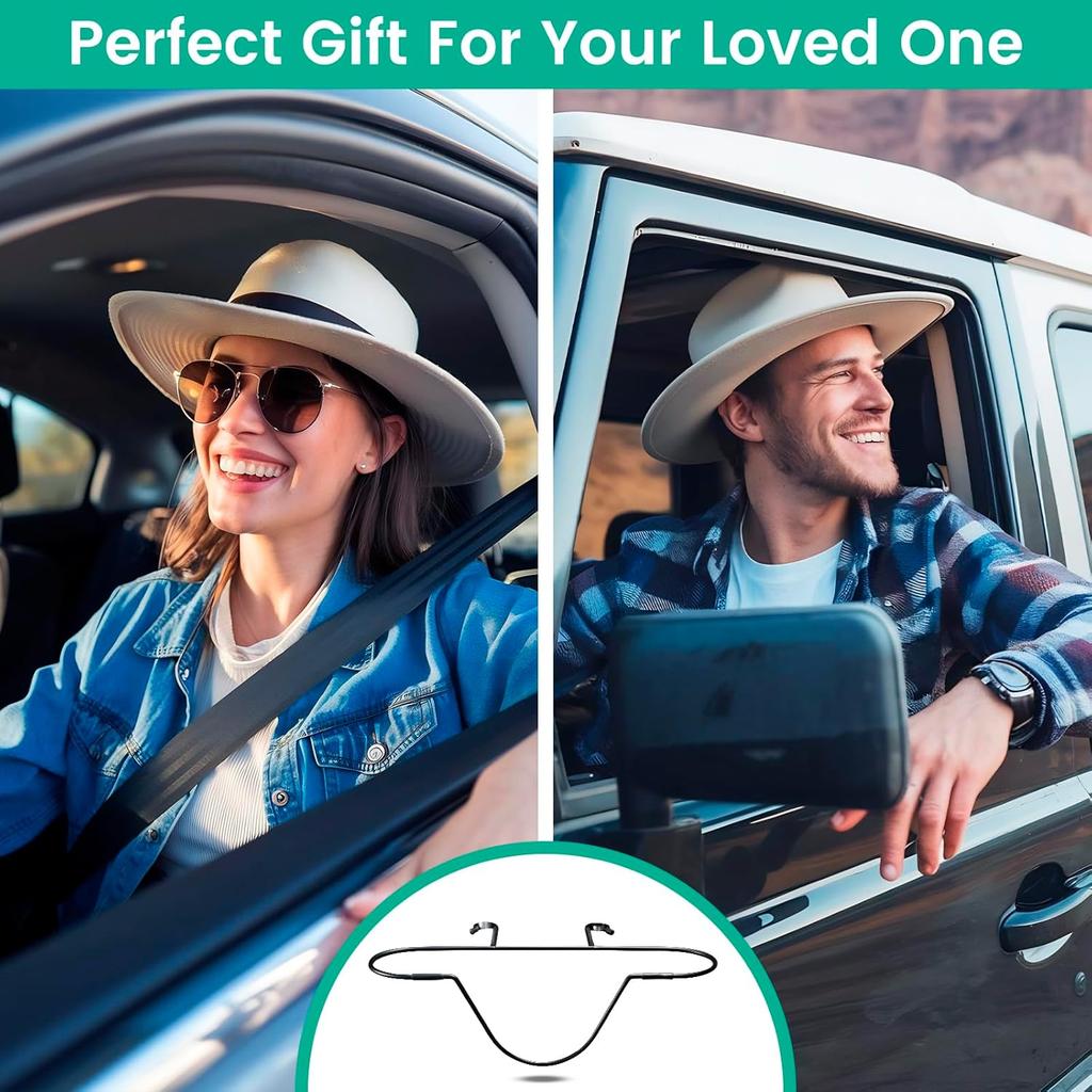 Folding Design Hat Rack For Car, Cowboy Hat Holder For Truck SUV Car(Keep Hat Shape), Automotive Seat Back Hard Hat Holder Car Clothes Hanger, Cowboy