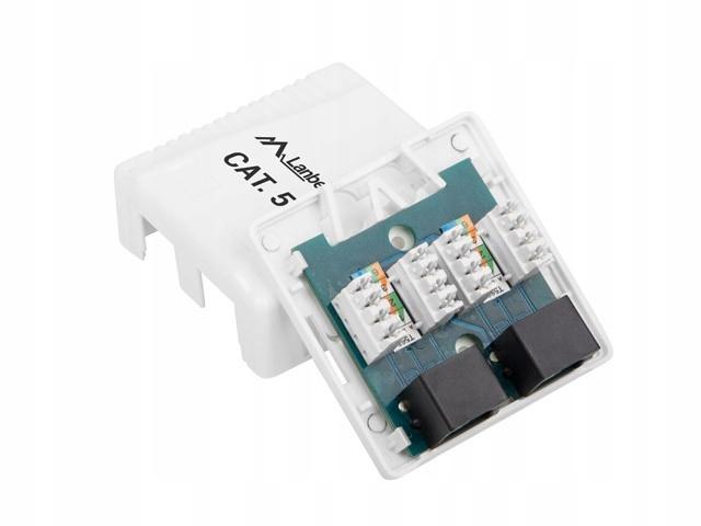 Gniazdo natynkowe Lanberg OU6-0002-W kat.6 2X RJ45