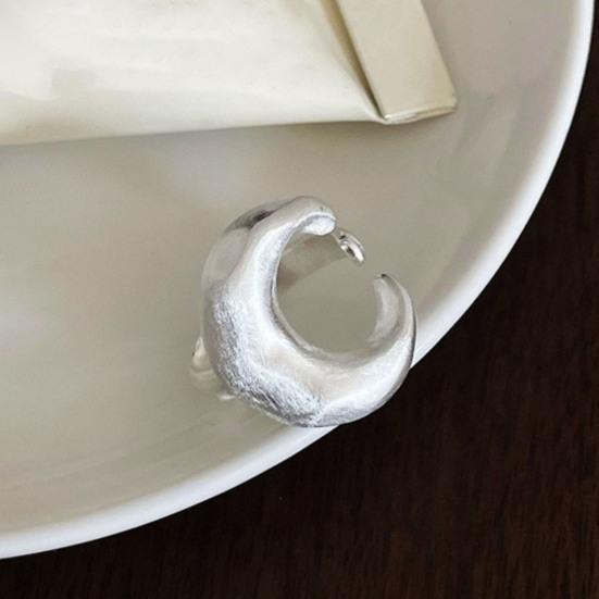Simple Silver Band Ring Adjustable Open Ring Minimalist Handmade Wide Band Ring Couple Jewelry for Men Women