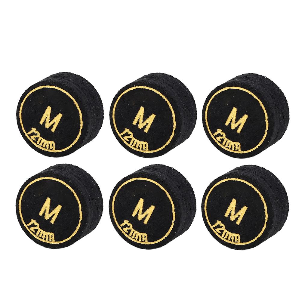 6pcs Pool Billiard Cue Tips 12mm Billiard Pool Cues Tips Light Weight Pool Cue Tips Replacement for