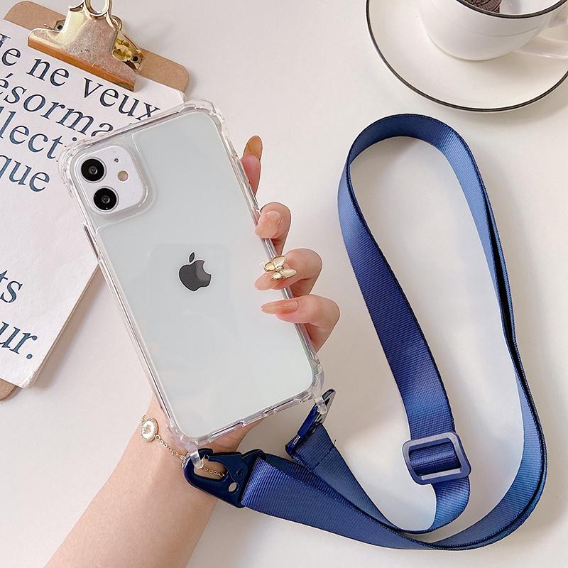 Lanyard Clear Case For iPhone 17 16 15 12 11 Pro Max 13 Mini X XS 14 Plus Crossbody Strap Belt Hard PC Acrylic Shockproof Cover