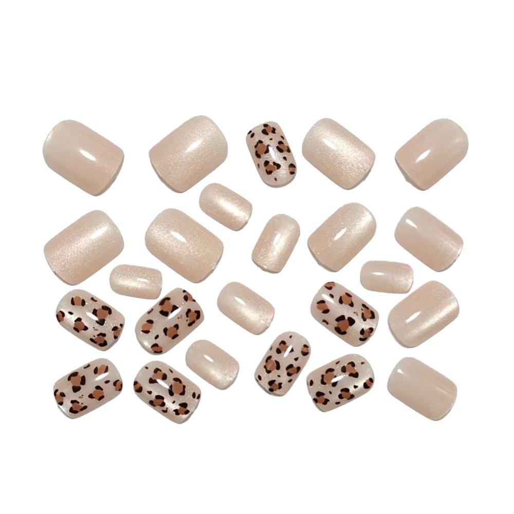 Autumn And Winter Cat-eye Leopard Print Manicure, Wearable Nail Patches, Whitening Finished Nail Art Patches, Removable Nail Art Patches, Fake Nails