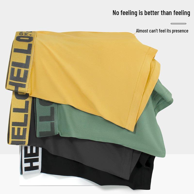HELLO Men's Antibacterial Mid-Rise Comfortable Boxer Briefs