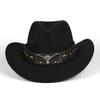Cowboy hat retro jazz hat western cowboy woolen top hat felt hat retro imitation sheep hat cowboy hat