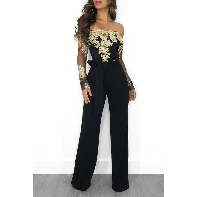 Long Sleeve Women Jumpsuit Elegant Wide Leg Jumpsuit 3XL