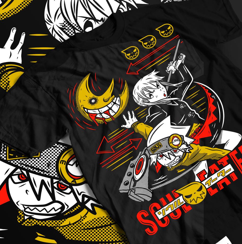 

Death the Kid Soul Eater T-Shirt Japanese Anime Manga Black Star Shirt All Size L