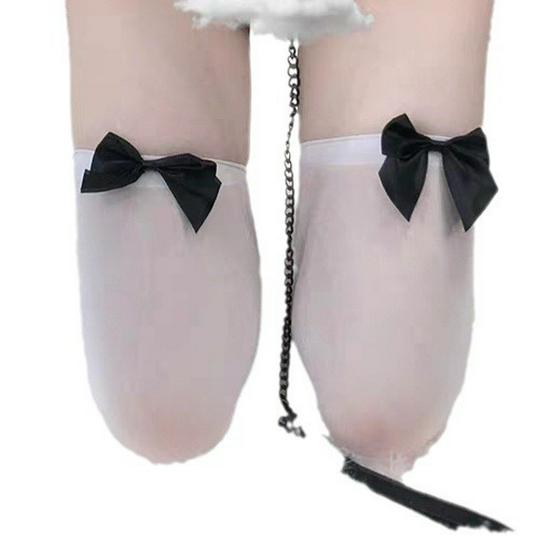 Japońskie Pończochy do Ud z Kokardką dla Kobiet