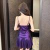 Bar Disco Pleated Backless A-Line Dress - Sexy Niche Design, Hot Girl Style