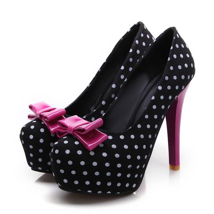 New Bow High Heel Round Head