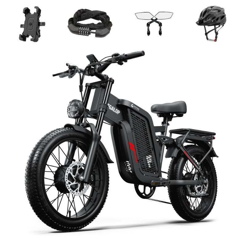 2025 Nové F7 2000W vysoce výkonné duální motor 52V 24AH Elektrické kolo 20 palcové Tlusté pneumatiky Hydraulická olejová brzda Dvojité tlumení nárazů