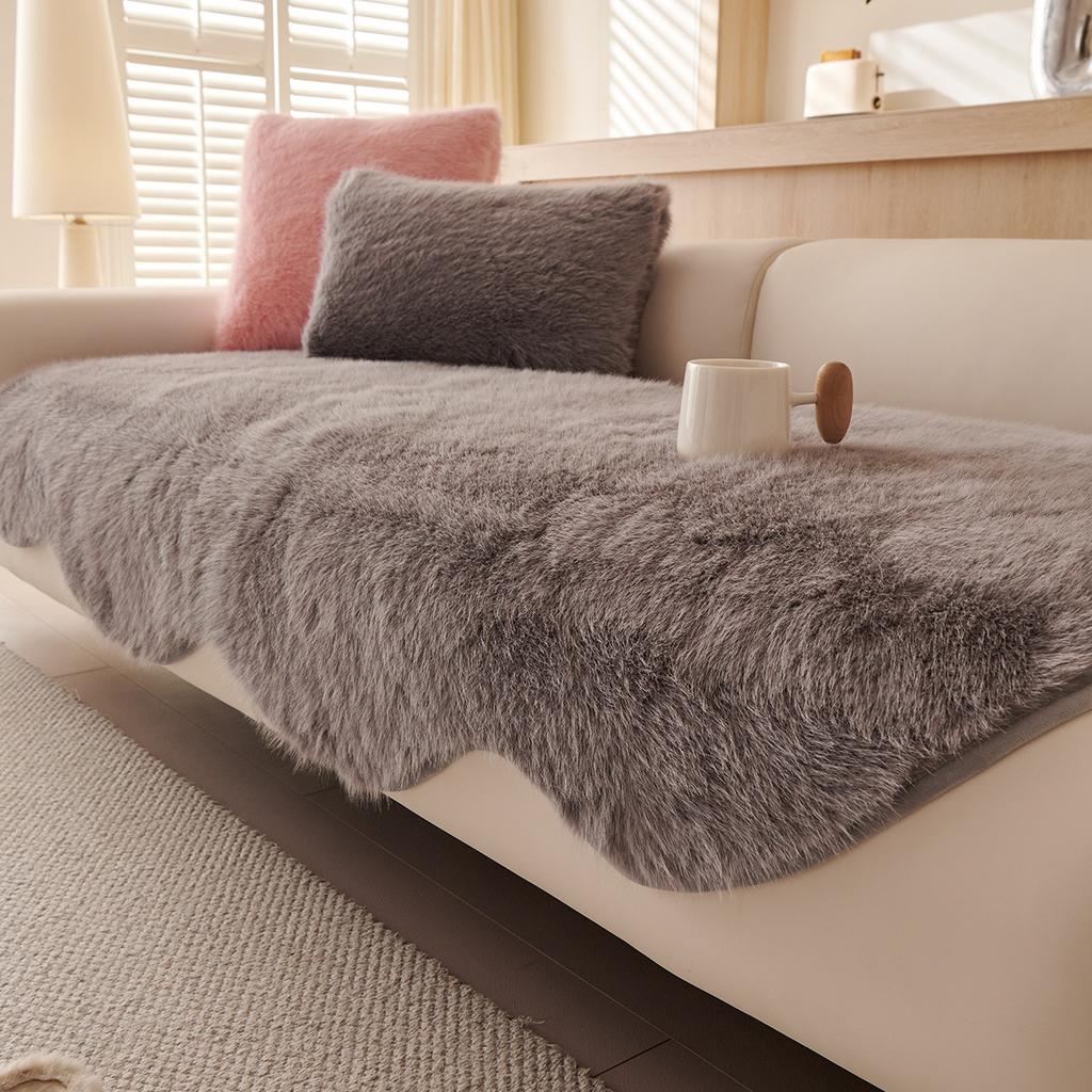 Winter Plush Special-Shaped Sofa Cushion  New Autumn And Winter Straight One-Piece Non-Slip Sofa Seat Cushion Cover Cloth