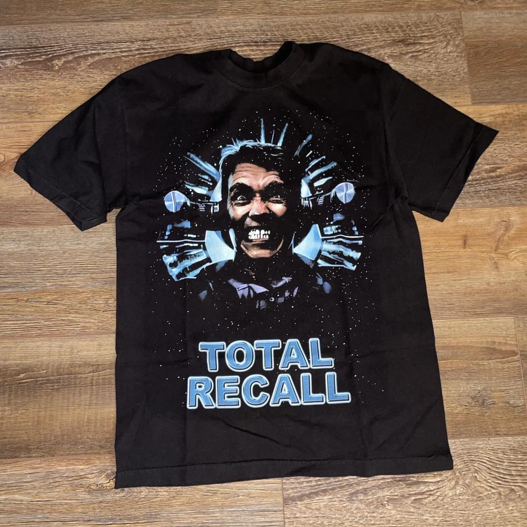 Total Recall 90s Movie - RARE Arnold Schwarzenegger Promo Graphic Tee Shirt Mens