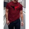 Summer Daily Casual Outdoor Street Short-sleeved Top Fashion 3D Bull Head Print Men's T-shirts
