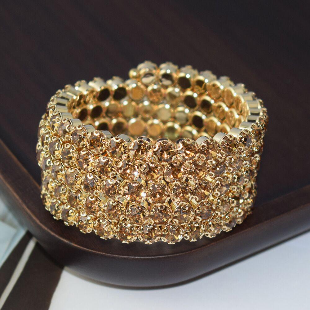 

Новый свадебный браслет на руку из страз AB, сценическое хрустальное украшение