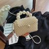 New Tote Bag French Retro Hollow Fairy Hand-woven Beaded Bag Metal Niche Bead Bag Pearl Bag