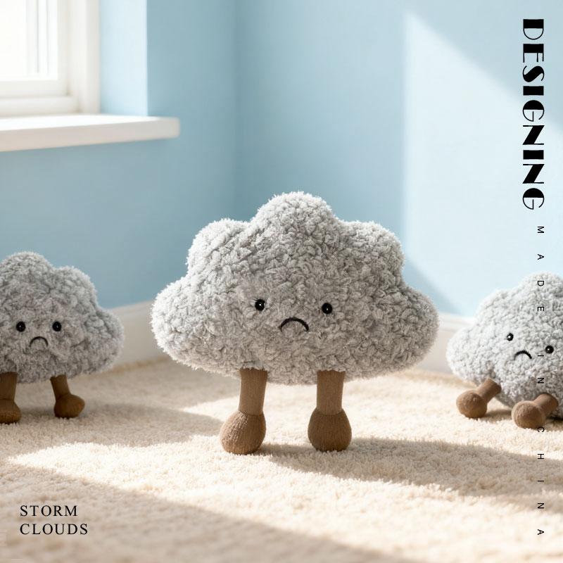 Jucării de pluș meteo creative pentru copii Păpușă de desene animate Soare Lună Nor Drăguță Moale Umplută Design Fulg de Nea Picătură de Ploaie Decor de Festival Cadou