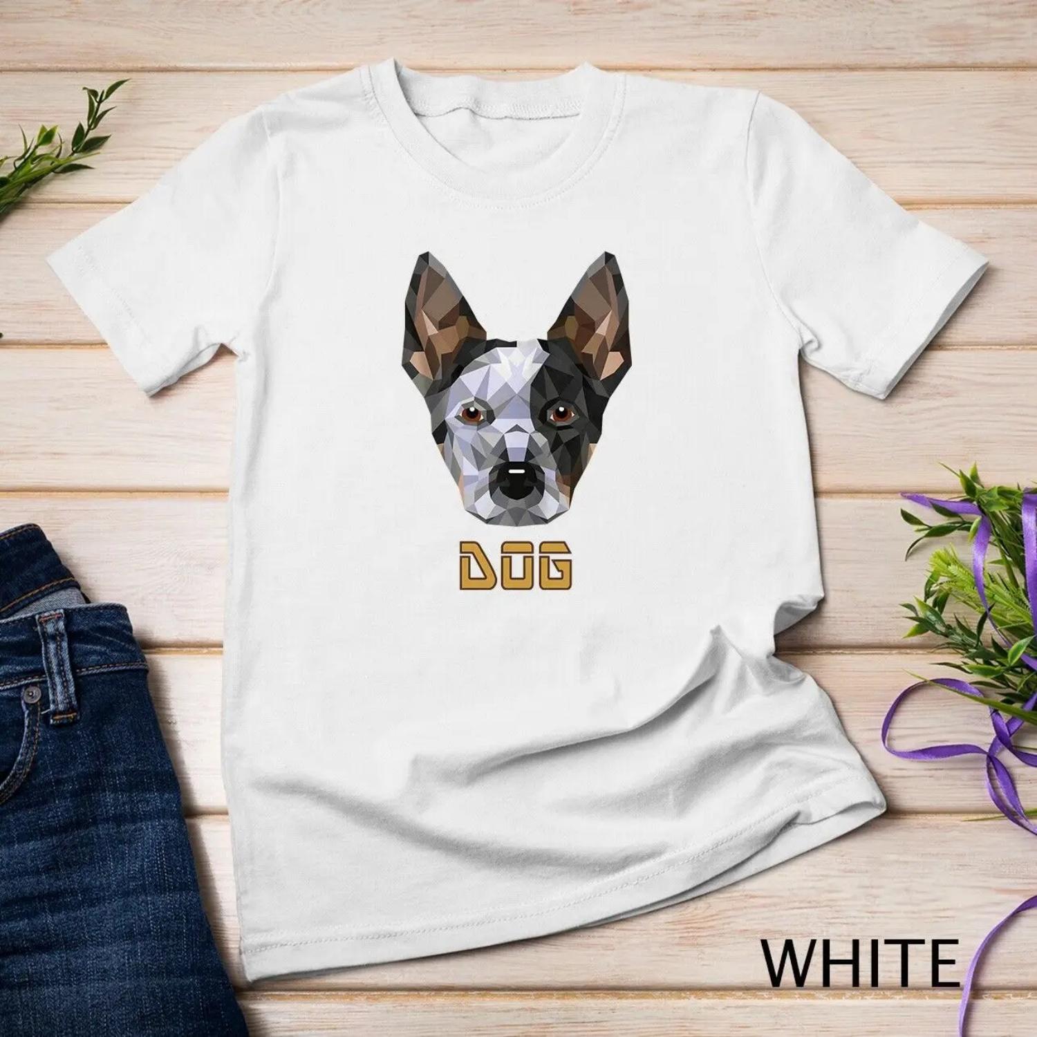 Cute Geometric Blue Heeler Australian Cattle Dog Zip T Shirt S
