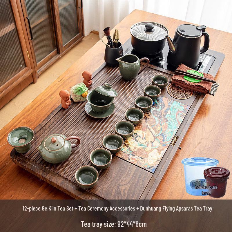 Chaxun 12-Piece Ge Kiln Ceramic Tea Set
