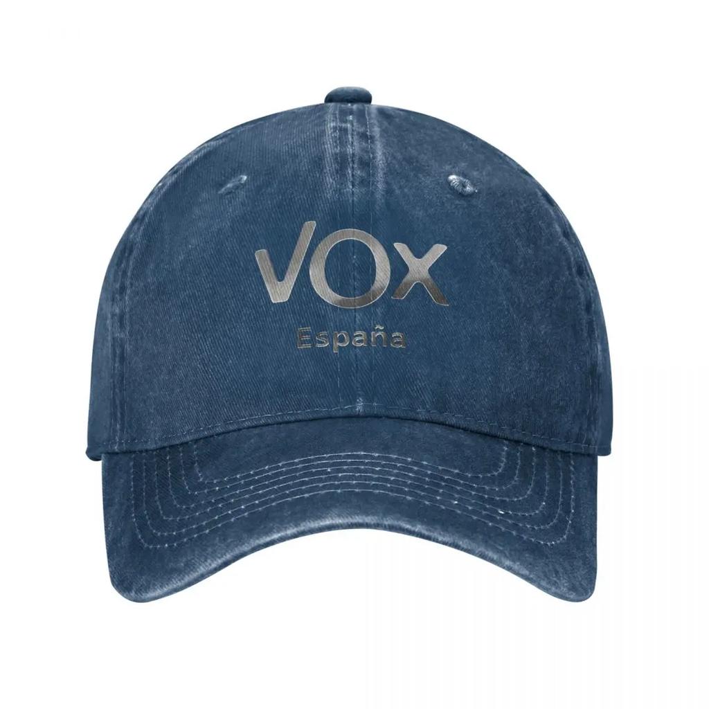 Fashion Espana Vox Logo Spain Baseball Caps Unisex Style Distressed Washed Snapback Hat Outdoor Activities Hats Cap