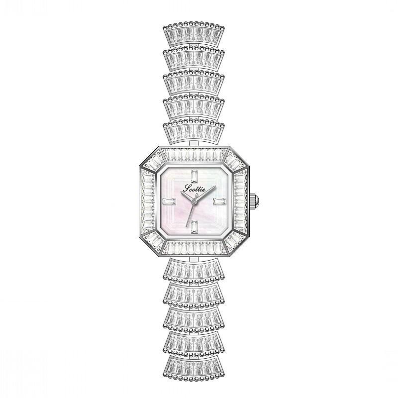 Fashion Square Women'S Watch Steel Belt Temperament Diamond Inlaid Personality Trend Casual Women'S Watch Simple Style