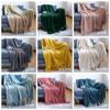 100% Acryli for Couch Bed Solid Color Knit with Tassels Home Textile Throw Home Supplies Blanket