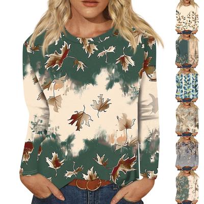 Womens Long Sleeve Round Neck Shirts Basic Tee Casual Top Fall Trendy Tunic Outfits Fitted T Shirts