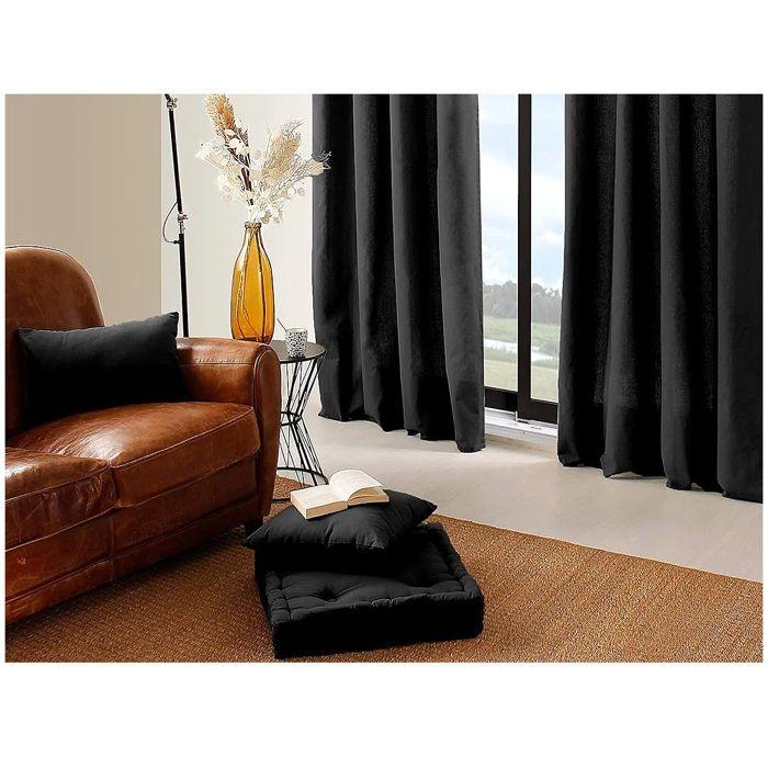 Plain Floor Cushion 50 X 50 Cm Panama Black