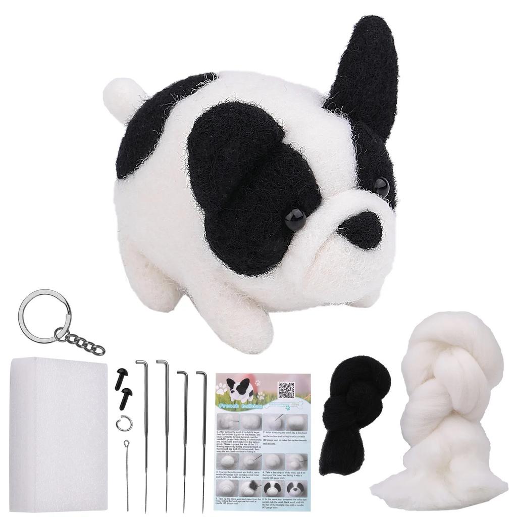 Animali Gatto Cane Set Fai da Te Feltro ad Ago con Tappetino in Schiuma per Progetto Artigianale Kit Forniture per Feltro ad Ago Principianti con Strumenti