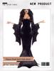 European & American Gothic Witch Vampire Halloween Masquerade Costume - Long Dress with Bat, Witch, Ghost, and Bride Themes for Performance