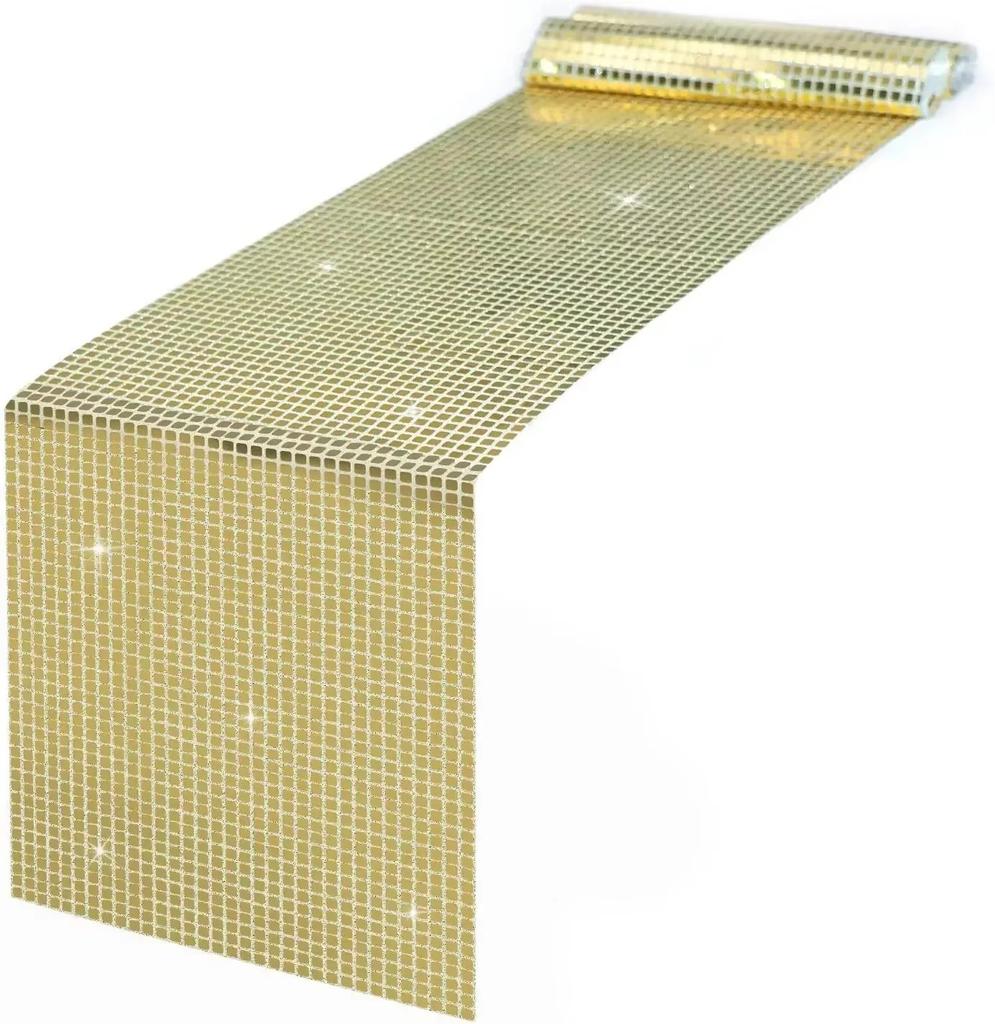 Glitter Sequin Disco Table Runner 33*180cm Mirror Gold/Silver Foil Metallic Dining Table Decoration For Wedding Party Birthday