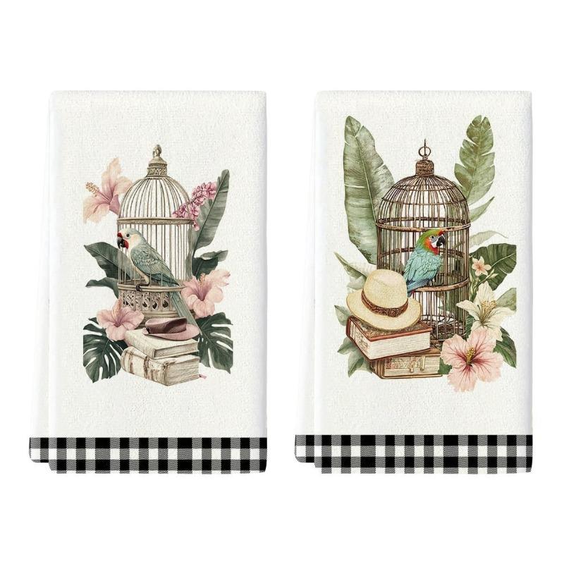 2PCS Kitchen Towels, Towel Sets, Super Absorbent Soft Cleaning Cloths, Kitchen Decoration,kitchen Essentials, Household Essentials, Cleaning Cloths